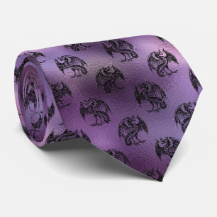Cravate Motif de dragon de Parties scintillant noire sur A