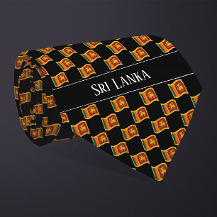 Cravate Motif de drapeau ondoyant du Sri Lanka 