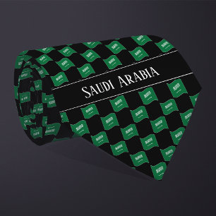 Cravate Motif de drapeau ondulé d'Arabie saoudite
