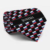 Cravate Motif de drapeau ondulé de Slovénie (Roulé)