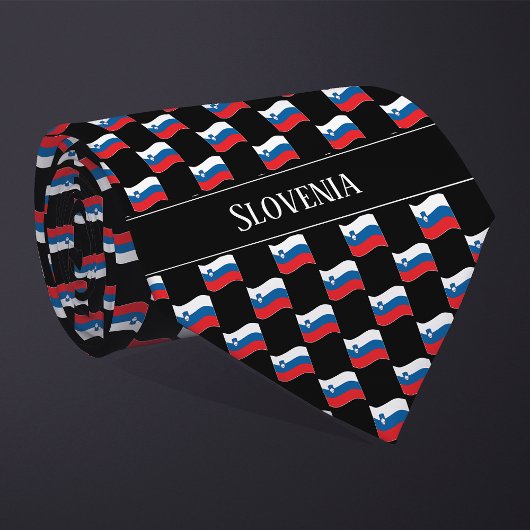 Cravate Motif de drapeau ondulé de Slovénie