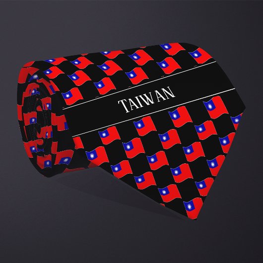Cravate Motif de drapeau ondulé de Taïwan