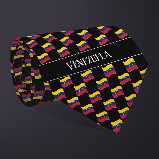 Cravate Motif de drapeau ondulé du Venezuela