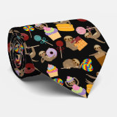 Cravate Motif de festins de bonbon à paresse (Roulé)