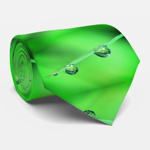Cravate Motif de feuillage vert de goutte d'eau
