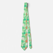 Cravate Motif de feuillage vert et orange (Devant)