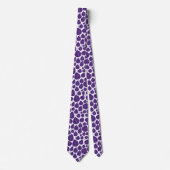 Cravate Motif de feuille 02 - Violet sur blanc (Devant)