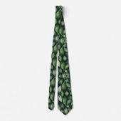 Cravate Motif de feuille botanique vert luxuriant (Dos)