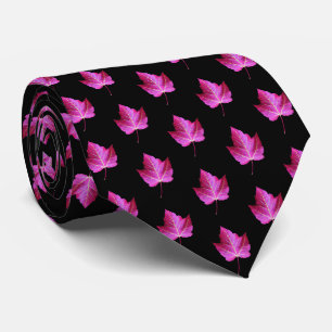 Cravate Motif de feuille d'érable rouge d'automne sur fond