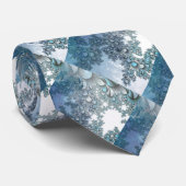 Cravate Motif de feuilles bleues (Roulé)