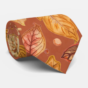 Cravate Motif de feuilles d'automne vintage