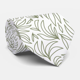 Cravate motif de feuilles tropicales vertes