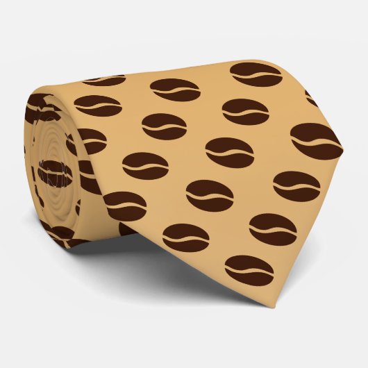 Cravate Motif de fèves de café (Roulé)