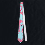 Cravate Motif de Flamant rose peint par été rose mignon<br><div class="desc">Transformez votre style avec cette conception à la mode. Elle comporte un motif peint à la main de flamant de rose tropical d'été sur le bleu, la copie qui ajoutera un certains panache et talent à la mode à votre inventaire personnel des accessoires et des produits de mode, ou si...</div>
