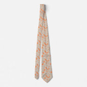 Cravate Motif de fleur d'art déco - crème sur l'orange de (Dos)