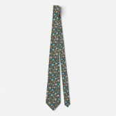 Cravate Motif de fleur d'art populaire (Devant)