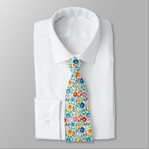 Cravate Motif de fleur d'art populaire 2