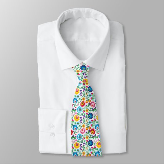 Cravate Motif de fleur d'art populaire 2 (Attaché)