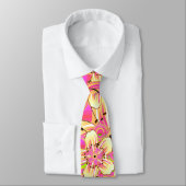 Cravate motif de fleur rose funky (Attaché)