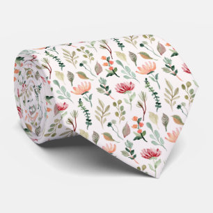 Cravate Motif de fleurs à l'aquarelle