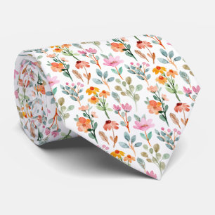 Cravate Motif de fleurs à l'aquarelle