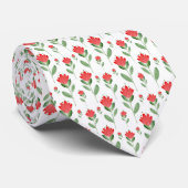 Cravate Motif de fleurs Abstrait couleur rouge (Roulé)