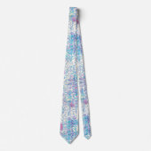 Cravate Motif de fleurs bleu Damask Spring (Devant)