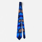 Cravate Motif de fleurs bleu foncé (Devant)