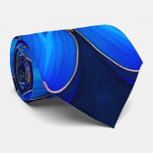 Cravate Motif de fleurs bleu foncé (Roulé)