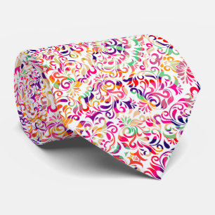 Cravate Motif de fleurs coloré classique mignon