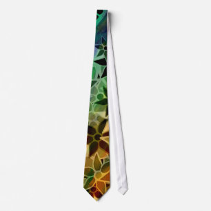 Cravate Motif de fleurs d'art abstrait