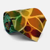 Cravate Motif de fleurs d'art abstrait (Roulé)