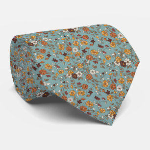 Cravate Motif de fleurs de Boho rétro