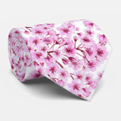 Cravate Motif de fleurs de cerisiers (Roulé)