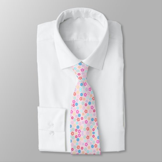 Cravate Motif de fleurs de marguerite rose boho (Attaché)