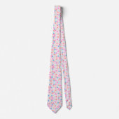 Cravate Motif de fleurs de marguerite rose boho (Devant)
