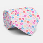 Cravate Motif de fleurs de marguerite rose boho (Roulé)