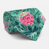 Cravate Motif de fleurs de Protea exotiques (Roulé)