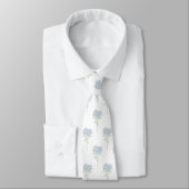 Cravate motif de fleurs d'hortensia bleu (Attaché)
