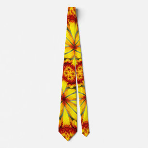 Cravate Motif de fleurs d'or