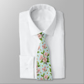 Cravate Motif de fleurs et d'abeilles de printemps (Attaché)