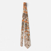 Cravate Motif de fleurs graphiques blanches orange (Dos)