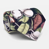 Cravate Motif de fleurs Magnolia (Roulé)