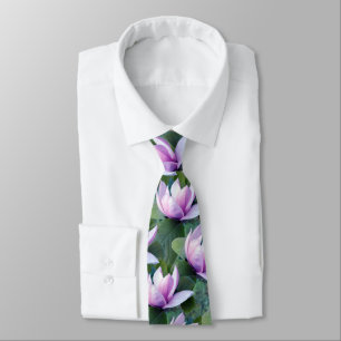 Cravate Motif de fleurs Magnolia