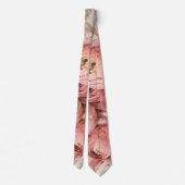 Cravate Motif de fleurs professionnel floral rose (Dos)