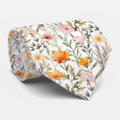 Cravate Motif de fleurs rétro Motif Fleur sauvage brillant (Roulé)