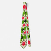 Cravate Motif de fleurs rose et blanche (Devant)