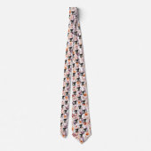 Cravate Motif de fleurs séchées avec photo de chien de com (Dos)