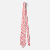 Cravate Motif de fleurs - Tropical rose et blanc (Devant)
