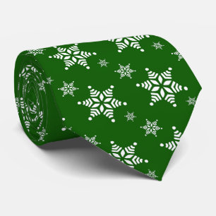 Cravate Motif de flocon de neige, Flakes blancs, Neige, Ve
